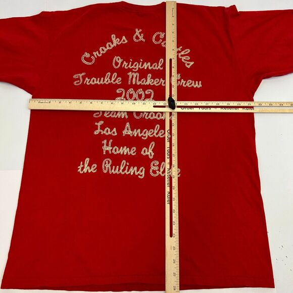 Vintage Crooks and Castles T Shirt Original Crew 2002 Los Angeles Red L Large - Picture 12 of 12